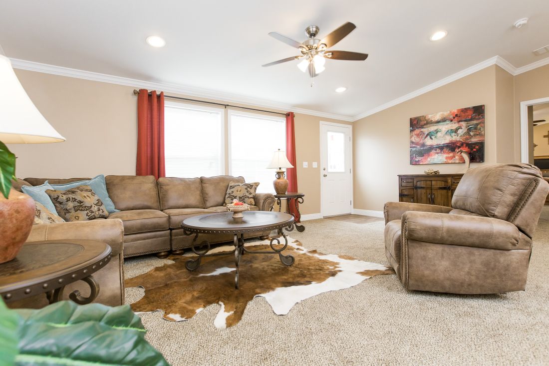 The K2776A Living Room. This Manufactured Mobile Home features 4 bedrooms and 2 baths.