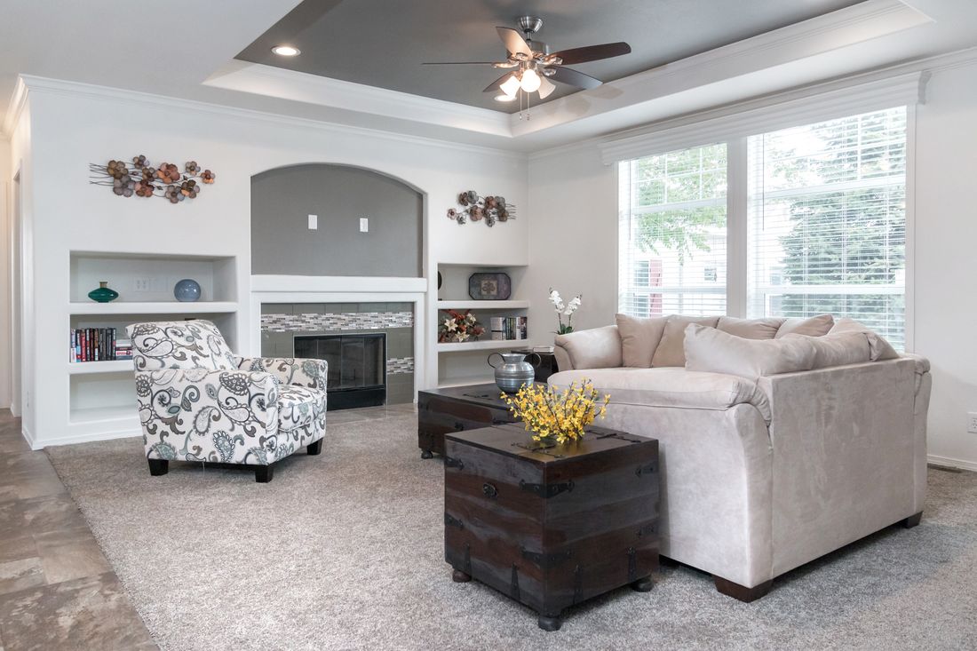 The K3060A Living Room. This Manufactured Mobile Home features 3 bedrooms and 2 baths.