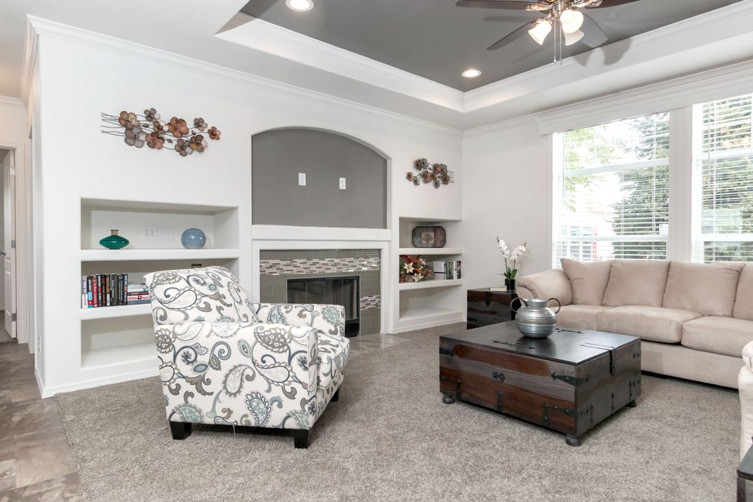 The K3060A Living Room. This Manufactured Mobile Home features 3 bedrooms and 2 baths.