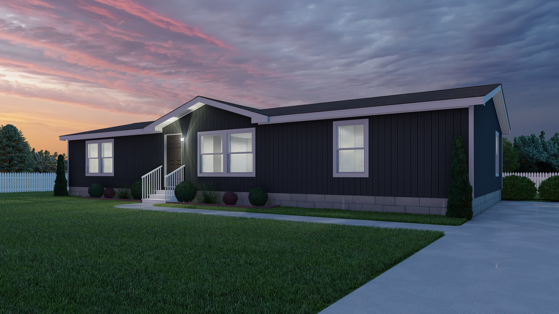 The K3060A Exterior. This Manufactured Mobile Home features 3 bedrooms and 2 baths.