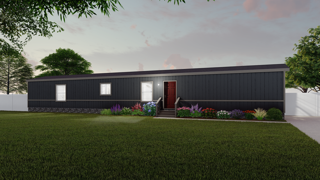 The K1676H Exterior. This Manufactured Mobile Home features 3 bedrooms and 2 baths.