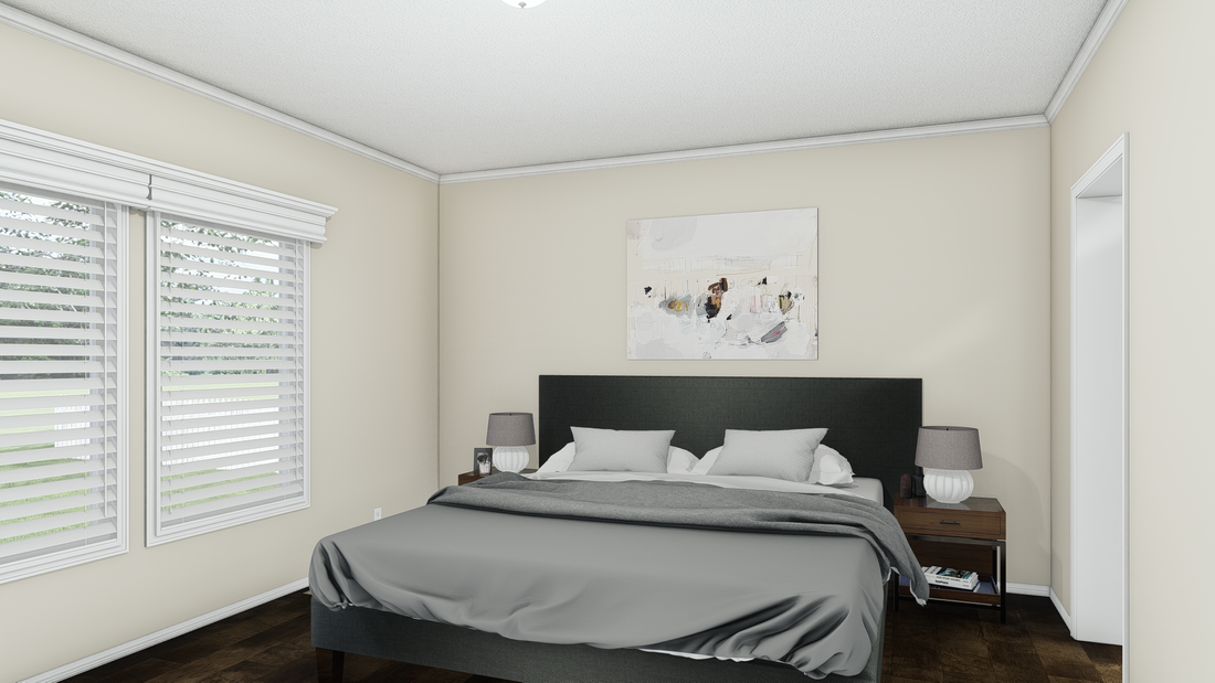 The K2760B Primary Bedroom. This Manufactured Mobile Home features 4 bedrooms and 2 baths.