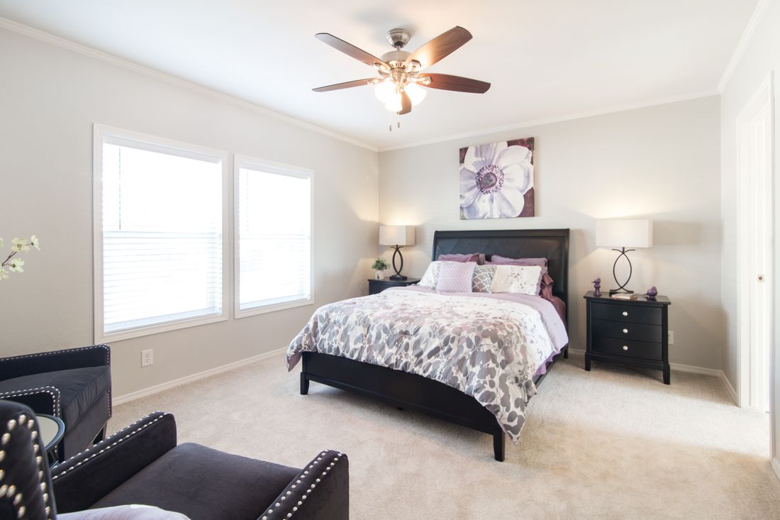 The K2760B Primary Bedroom. This Manufactured Mobile Home features 4 bedrooms and 2 baths.