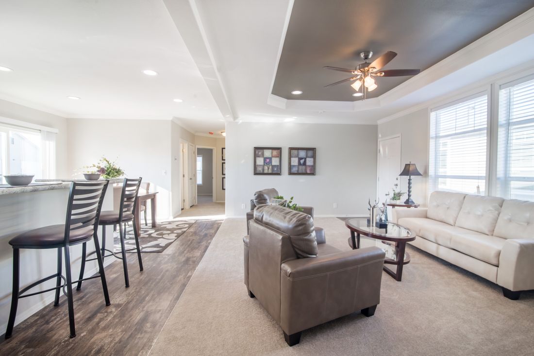 The K2760B Living Room. This Manufactured Mobile Home features 4 bedrooms and 2 baths.