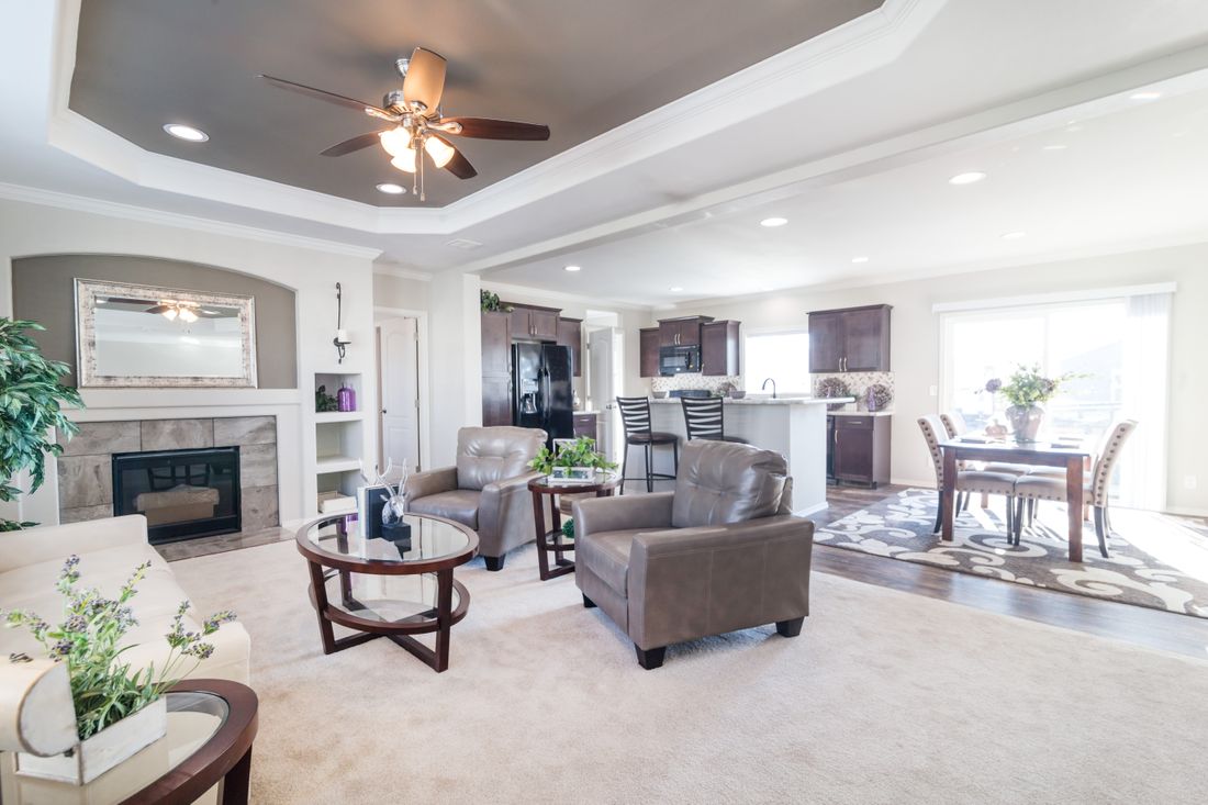 The K2760B Living Room. This Manufactured Mobile Home features 4 bedrooms and 2 baths.