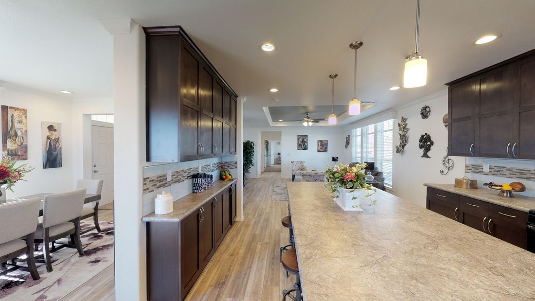 The SUM3068A Kitchen. This Manufactured Mobile Home features 3 bedrooms and 2 baths.