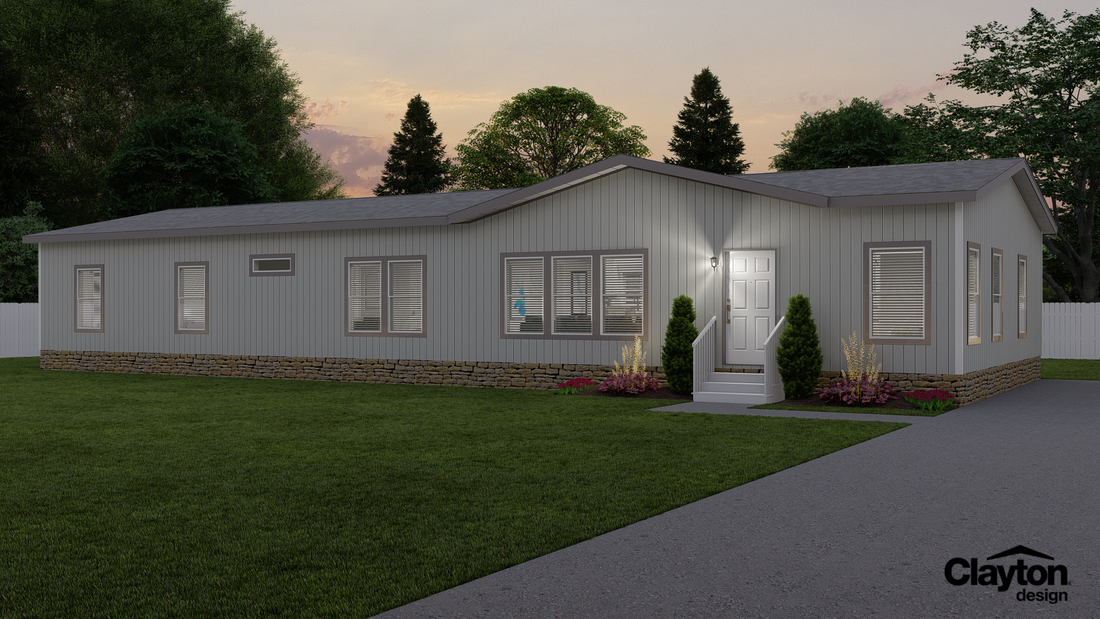 The K3076A Exterior. This Manufactured Mobile Home features 4 bedrooms and 2 baths.