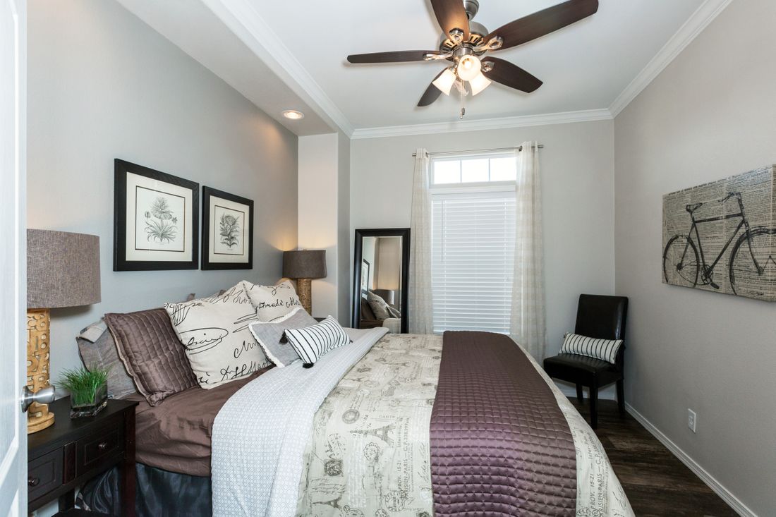 The K1640A Primary Bedroom. This Manufactured Mobile Home features 1 bedroom and 1 bath.