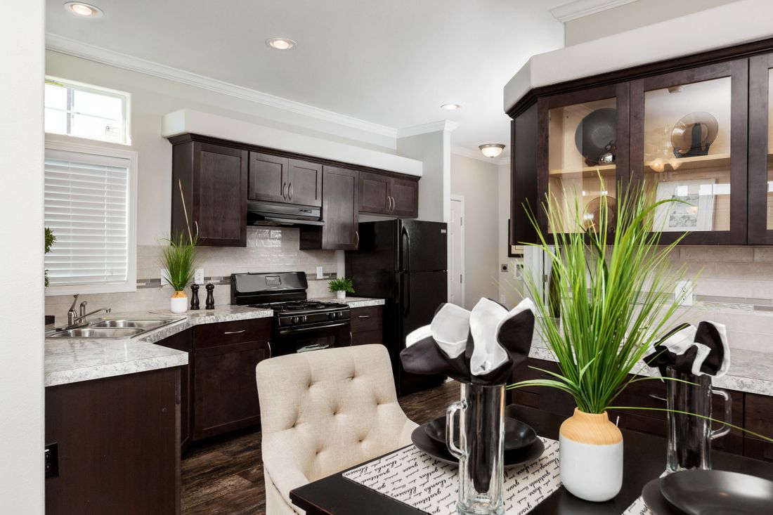 The K1640A Kitchen. This Manufactured Mobile Home features 1 bedroom and 1 bath.