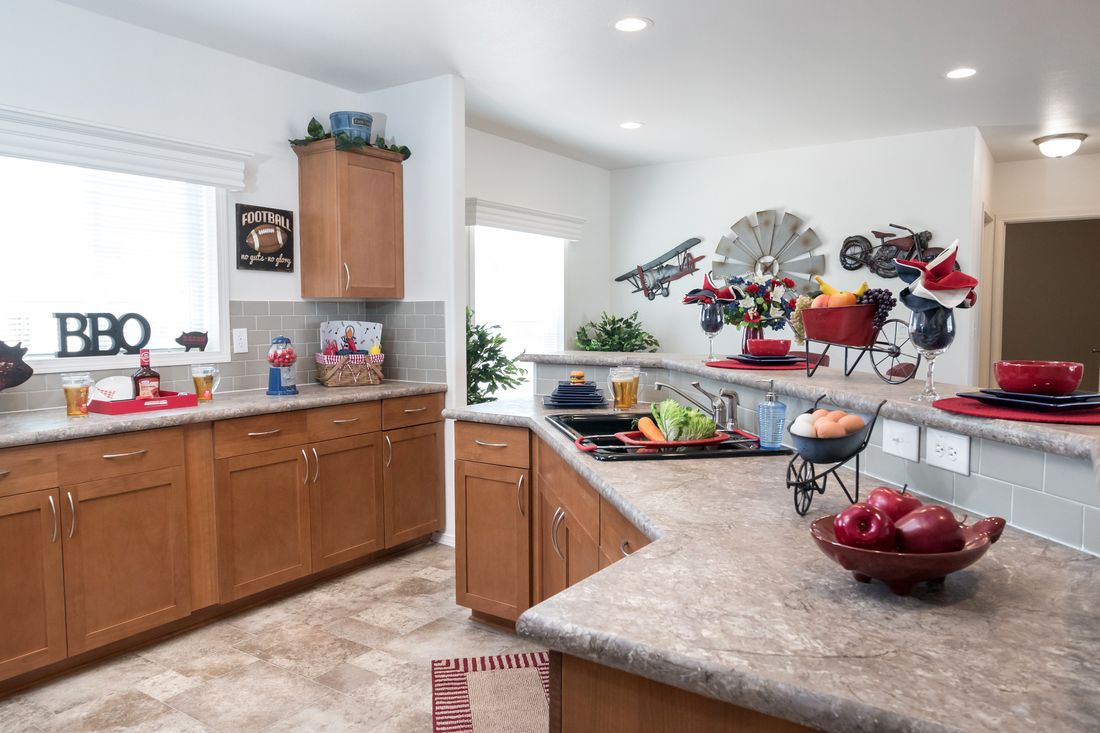 The K2760A Kitchen. This Manufactured Mobile Home features 3 bedrooms and 2 baths.
