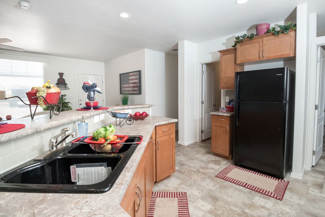 The K2760A Kitchen. This Manufactured Mobile Home features 3 bedrooms and 2 baths.