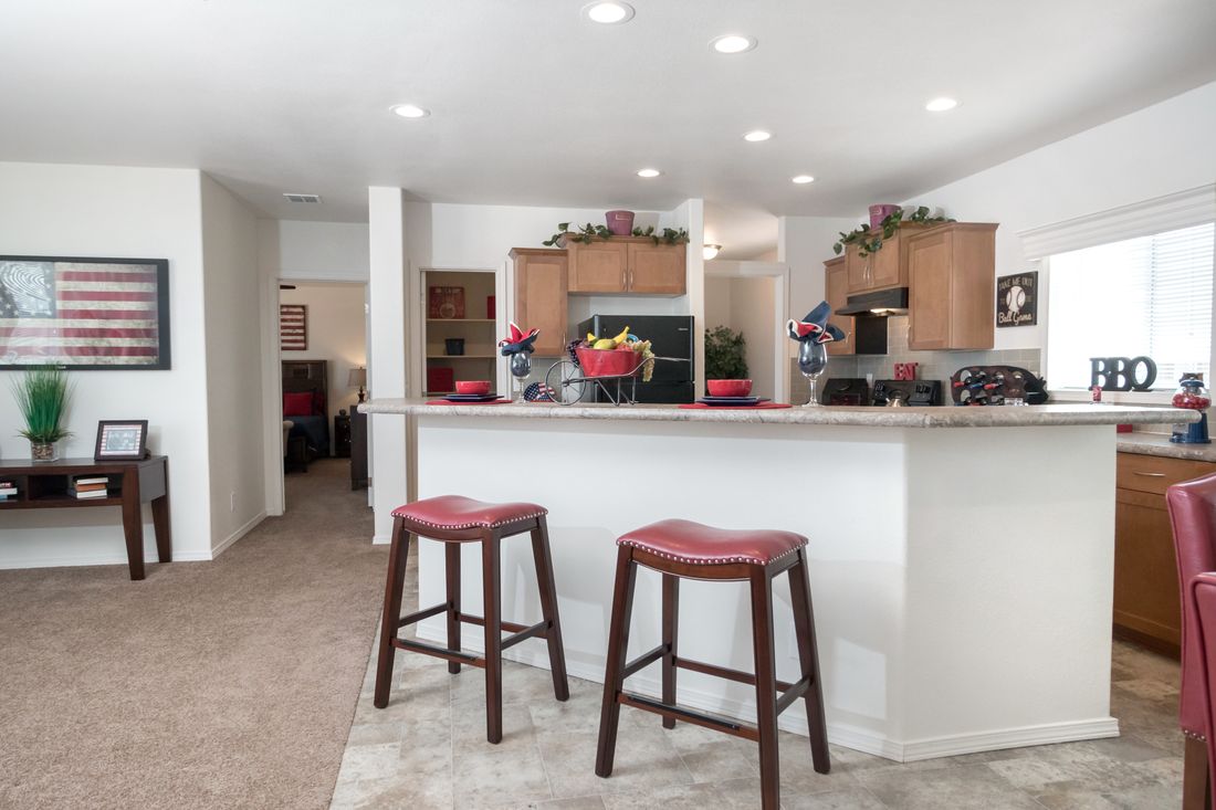 The K2760A Kitchen. This Manufactured Mobile Home features 3 bedrooms and 2 baths.