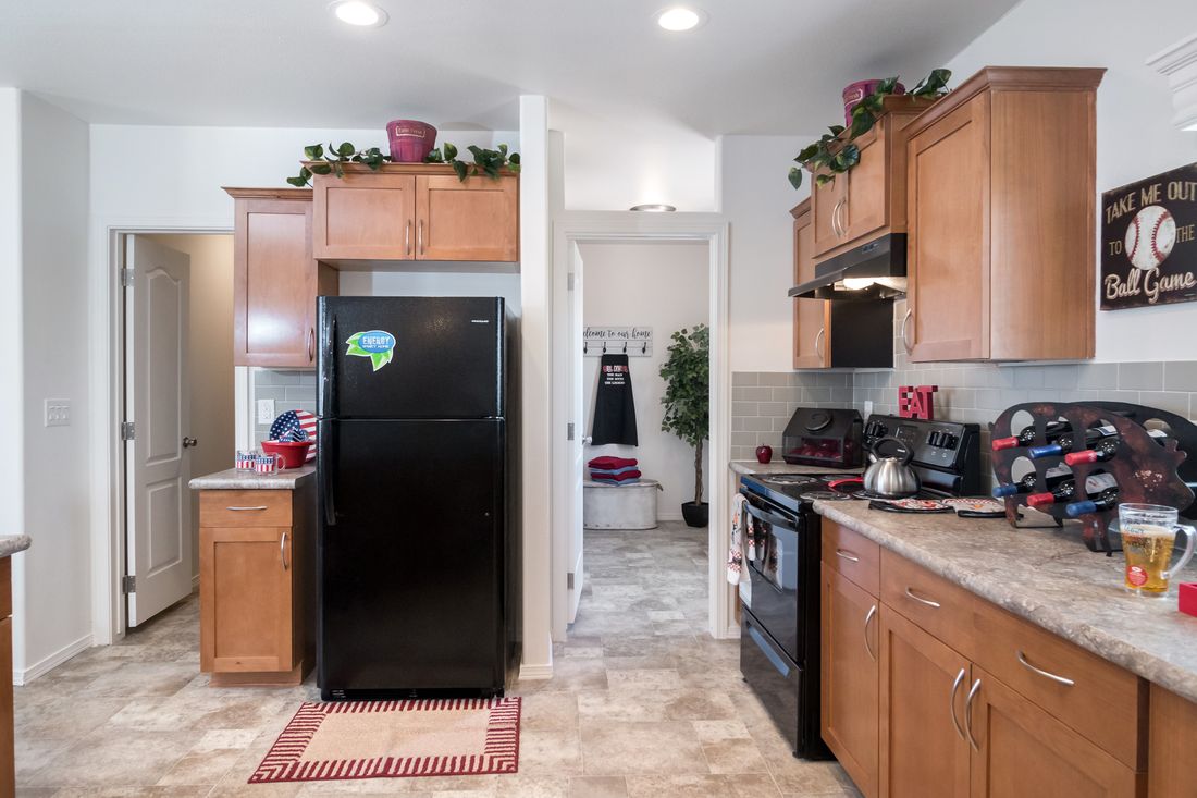 The K2760A Kitchen. This Manufactured Mobile Home features 3 bedrooms and 2 baths.