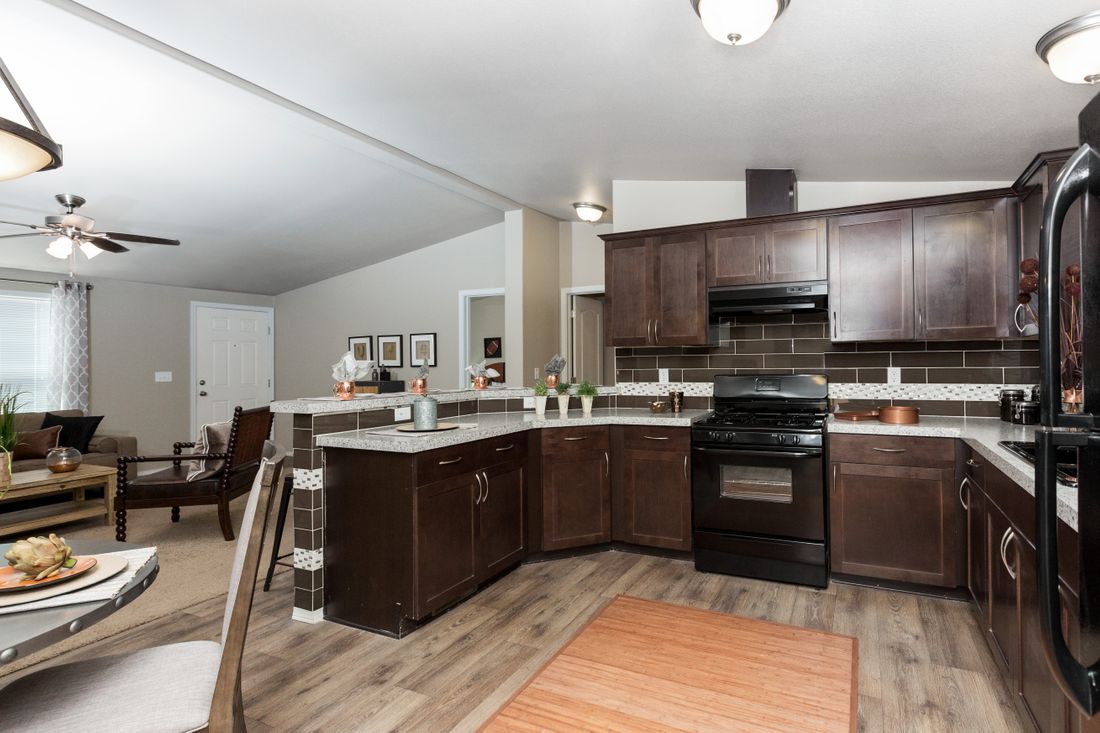 The K2744A Kitchen. This Manufactured Mobile Home features 3 bedrooms and 2 baths.