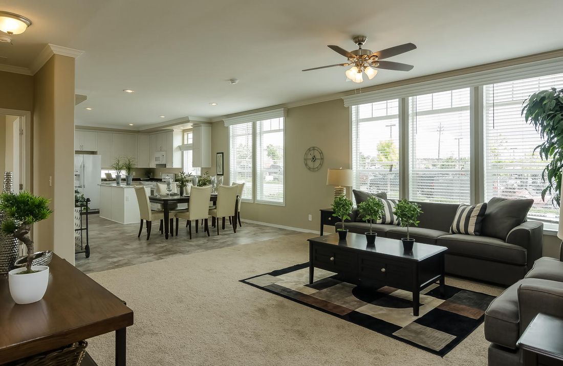 The TRANQUILITY TR3062A Living Room. This Manufactured Mobile Home features 3 bedrooms and 2 baths.
