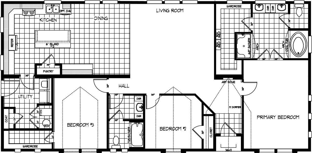 The TRANQUILITY TR3062A Floor Plan