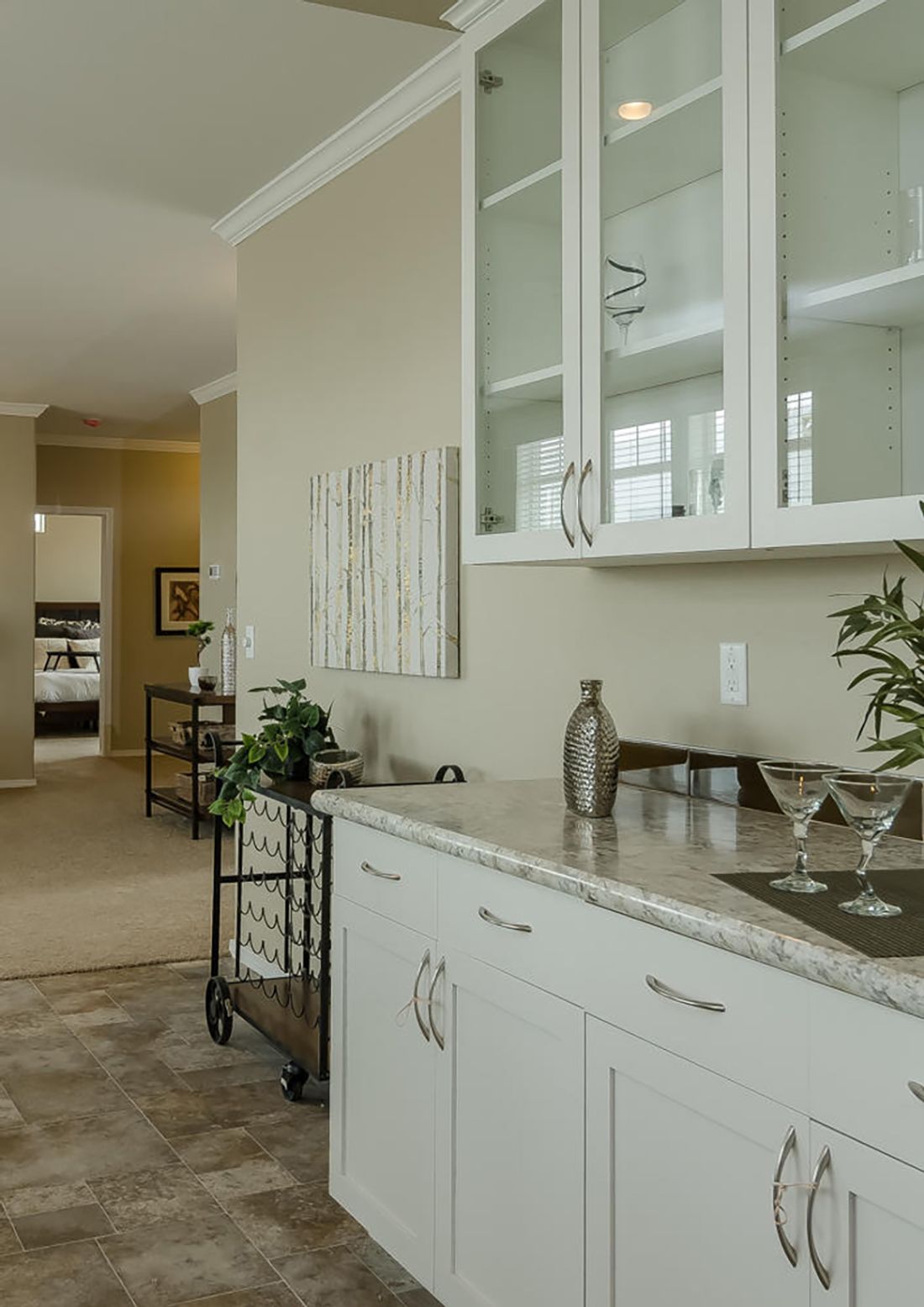 The TRANQUILITY TR3062A Kitchen. This Manufactured Mobile Home features 3 bedrooms and 2 baths.