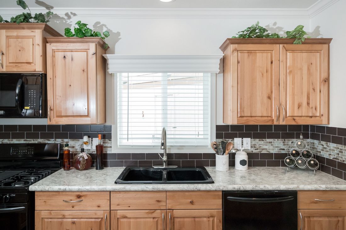 The K3068C Kitchen. This Manufactured Mobile Home features 3 bedrooms and 2 baths.