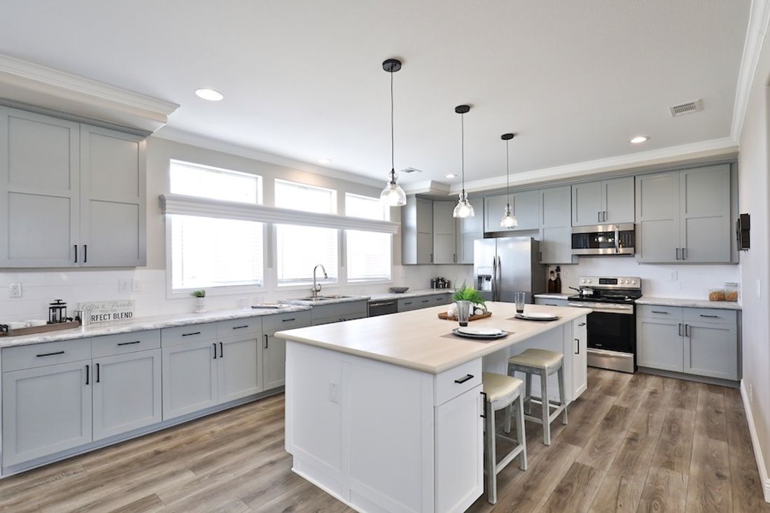 The EDGEWOOD Kitchen. This Manufactured Mobile Home features 3 bedrooms and 2 baths.