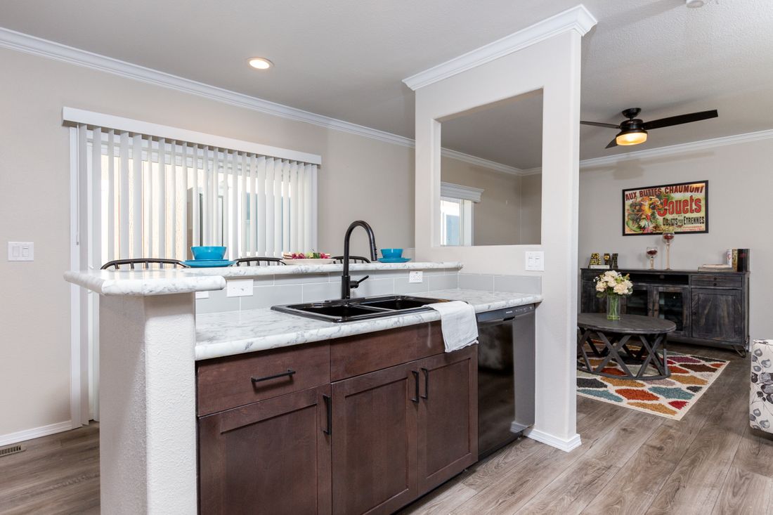 The K1668A Kitchen. This Manufactured Mobile Home features 2 bedrooms and 2 baths.